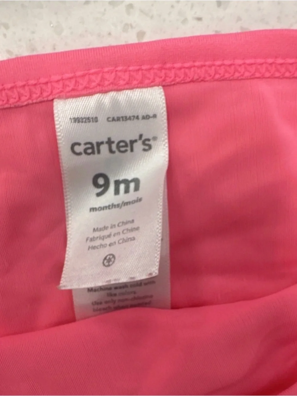 Carter's Floral Long-Sleeve Rashguard Swim Set - Navy, Pink & White
